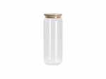 Sublimation Blanks 25oz/750ml Frosted Can Glass Mug with bamboo lid