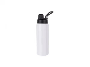 Sublimation 25oz/750ml Stainless Steel Flask w/ Portable Lid (White) MOQ:3000