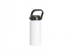 Sublimation Blanks 42oz/1250ml Stainless Steel Tumbler w/ Wide Mouth &amp; Black Portable Straw Lid(White)