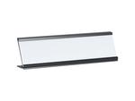 6 x 20cm  Black Name Plate Holder with White Box