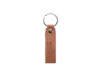Laser Engraving PU Leather Keychain (Handle,Brown)