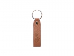 Laser Engraving PU Leather Keychain (Handle,Brown)