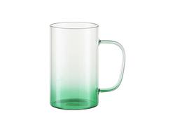 18oz/540ml Glass Beer Coffee Mugs(Clear, Gradient Green)