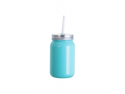 Sublimation Blanks 15oz/450ml Full Color Mason Jar no Handle (Lake Blue)