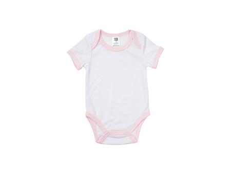 Mono Bebé Manga Corta Talla S (Borde rosa,0-3M)