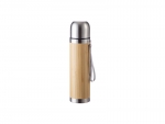 14oz/420ml Engraving Blanks Bamboo Thermal Flask w/ Silver Lid