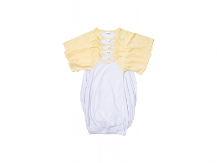 Sublimation Blanks Baby Nightdress Long Sleeve Raglan(Yellow)