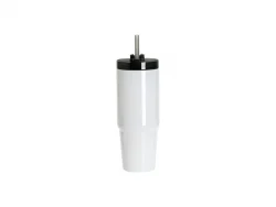 Sublimation Blanks 30oz/900ml Stainless Steel Travel Tumbler with Lid &amp; Straw(White)