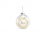 8cm Plastic Patterned Christmas Ball Ornament w/ String(Clear, Noel)