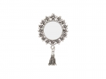 Sublimation Blanks Pin Brooch Charm w/ Tassel Pendant (Round, 4*4.9cm)