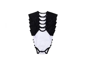 Sublimation Blanks Baby Onesie Short Sleeve Raglan(Black)