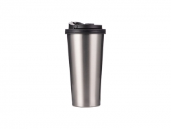 Garrafa Inox com Tampa Portátil 16oz (prateado)