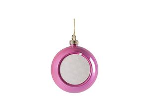 Sublimation 8cm Plastic Sparkling Christmas Ball Ornament w/o Insert (Pink)