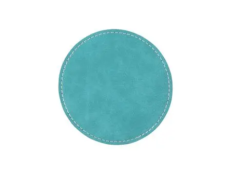 Sublimation PU Leather Round Mug Coaster (Green, 9.5cm)
