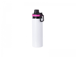 28oz/850ml Sublimation Blanks Alu Water Bottle with Color Cap (White)