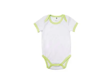 Baby Onesie Short Sleeve L(Green Edge,6-12M)