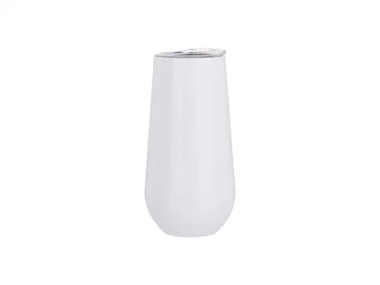Sublimation 6oz/160ml Stainless Steel Stemless Champagne Cup (White)