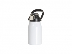 Sublimation Blanks 32oz/1000ml Stainless Steel Travel Bottle w/ Black Portable Straw Lid &amp; Handle(White)