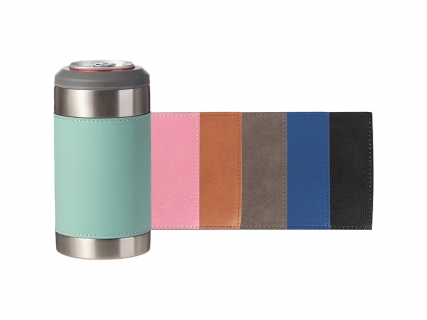 12oz/350ml PU Leather Sleeve Stainless Steel Can Cooler