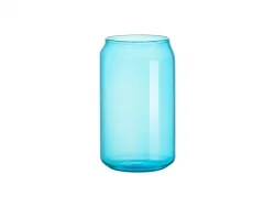 Sublimation Blanks 13oz/400ml Full Color Can Glass Mug with Straw(Blue)