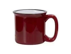 Caneca de cerâmica esmaltada de 400 ml (padrão vermelho)Quantidade mínima: 1.008 peças