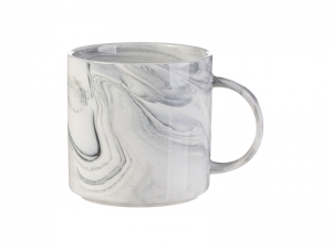 Sublimation Blanks 350ml Marble Texture Ceramic Stackable Mug (Gray)