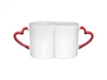 Sublimation 11oz Couple Mugs w/ Red Heart Handle