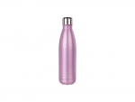 Sublimation 17oz/500ml Glitter Stainless Steel Cola Shaped Bottle (Pink)