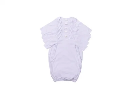 Sublimation Blanks Baby Long Sleeve Nightdress(White)
