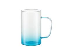 18oz/540ml Glass Mug(Clear, Gradient Blue)
