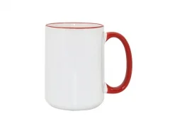 Sublimation 15oz Rim/Handle Mugs - Red