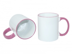 Sublimation 11oz Rim Handle Mug - Pink