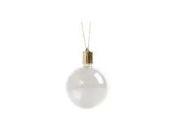Sublimation 8cm RND Shape Plastic Christmas Ball Ornament w/String(Clear w/o light)