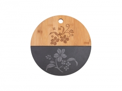 Tábua de Cortar de Lousa e Bambu (Redondo, 25cm)