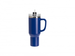 40oz/1200ml Powder Coated Stainless Steel Travel Tumbler with Lid &amp; Straw(Royal Blue)