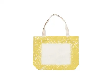 Sublimation Blanks Yellow Bleached Starry Linen Tote Bag