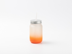 15oz/450ml Sublimation Blanks Mason Jar No Handle (Frosted, Gradient Color)