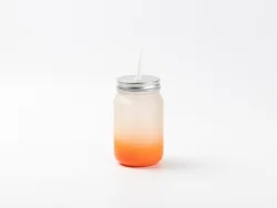 15oz/450ml Sublimation Blanks Mason Jar No Handle (Frosted, Gradient Color)