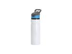 Sublimation 25oz/750ml Aluminium Water Bottle with Blue&amp;Gray Cap (White)