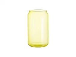 Sublimation Blanks 13oz/400ml Full Color Can Glass Mug with Straw (Yellow)