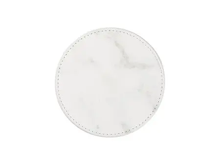 Engraving Blanks Round Leather Mug Coaster(Marbling W/ Black, φ10cm)