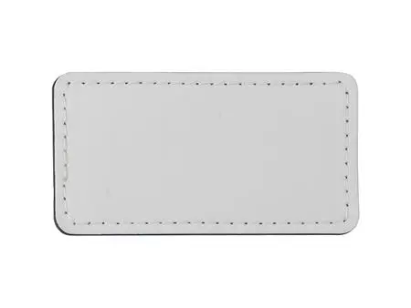 Sublimation PU Leather Badge Name Tag (White, Big Rectangle)