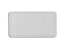 Sublimation PU Leather Badge Name Tag (White, Big Rectangle)