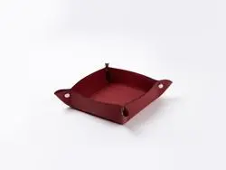 Bandeja de Cuero para Grabado (Rojo/Negro, 15*15cm)