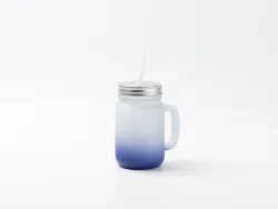 12oz/350ml Sublimation Blanks Mason Jar w/ Straw (Frosted, Gradient Color)