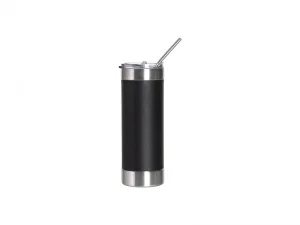 Engrave Blanks 20oz/600ml Laserable Silicon Wrap Tumbler (Black/White)
