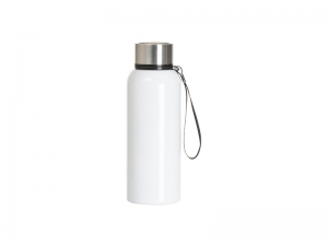 Sublimation Blanks 20oz/600ml Stainless Steel Bottle w/ Black Portable String (White)