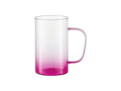 18oz/540ml Glass Beer Coffee Mugs(Clear, Gradient Pink)