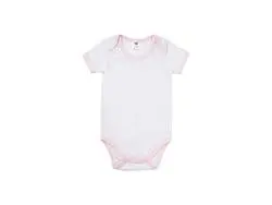 Mono Bebé Manga Corta Talla XXL (Borde rosa,18-24M)