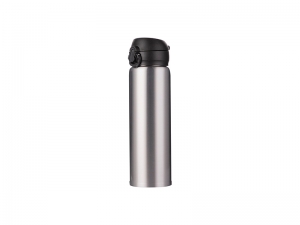 Sublimation 500ml/17oz Pop Lid Stainless Steel Bottle (Silver)